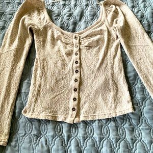 Victorian inspired long sleeve cardigan top by Free People. Excellent condition!